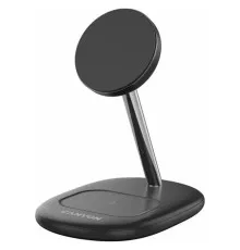 Зарядний пристрій Canyon wireless charger WCS-205 15W Qi2 2in1 Black (CNS-WCS205B)
