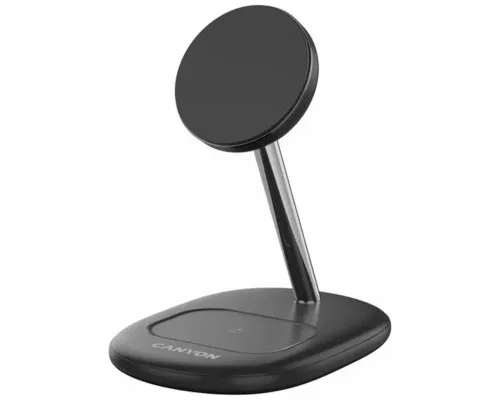 Зарядний пристрій Canyon wireless charger WCS-205 15W Qi2 2in1 Black (CNS-WCS205B)