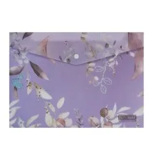 Папка - конверт Buromax А4 на кнопці, LILAC ARABESKI, напівпрозора, сливова (BM.3943-48)