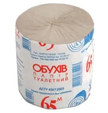 Туалетний папір Обухів 65 м 1 шт (тп.об65с)