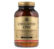 Мінерали Solgar Цинк хелат, Chelated Zinc, 250 таблеток (SOL-00801)