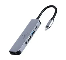Концентратор Cablexpert USB-C 5-in-1 (hub/HDMI/PD/audio 3.5mm) (A-CM-COMBO5-02)
