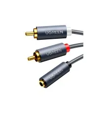 Кабель мультимедійний 3.5mm F to 2xRCA M 1.0m Black Ugreen (10588)