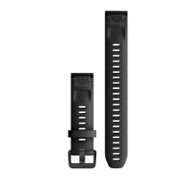 Ремінець до смарт-годинника Garmin fenix 7S, 20mm QuickFit Black Silicone (010-13102-00)