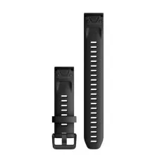 Ремінець до смарт-годинника Garmin fenix 7S, 20mm QuickFit Black Silicone (010-13102-00)