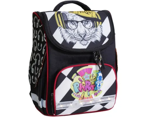 Портфель Bagland з ліхтариками Успіх 12 л. чорний 175k (00551703) (80213806)