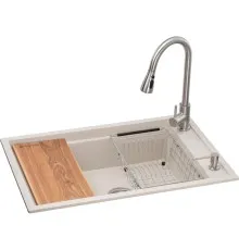 Мийка кухонна GRANADO Basic Estella terra (+ змішувач Campo LUX inox + дозатор Redondo inox + кошик + (ksg0103)