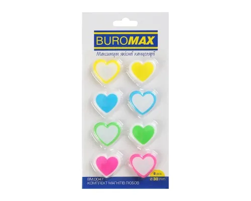 Магніт Buromax набір LOVE, 8 шт 30 мм (BM.0047)