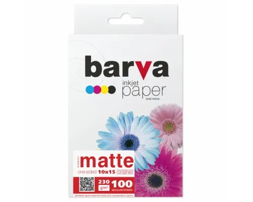 Фотопапір Barva 10x15, 230 g/m2, matt, 100арк (A230-214)