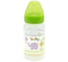 Пляшечка для годування Baby Team з широким горлом 6+, 250 мл (1002_зеленый)