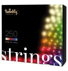 Гірлянда Twinkly Smart LED Strings RGBW 250, BT+WiFi, Gen II, IP44, кабель пр (TWS250SPP-TEU)