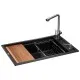 Мийка кухонна GRANADO Optimal Estella black (+ змішувач Badalona LUX inox + дозатор Redondo inox + коши (ksg0201)