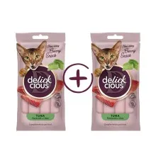 Ласощі для котів Delickcious Кремові тунець з додаванням алое 1+1 (4820269148048)