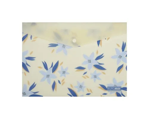 Папка - конверт Buromax А4 на кнопці, MYOSOTIS ARABESKI, напівпрозора, маренго (BM.3943-53)
