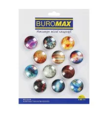 Магніт Buromax набір скляних магнітів SPACE, 12 шт 30 мм (BM.0048)