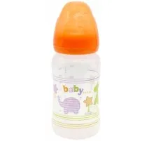 Пляшечка для годування Baby Team з широким горлом 6+, 250 мл (1002_оранжевый)
