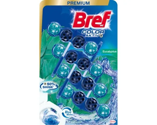 Туалетний блок Bref Кольорова вода Евкаліпт 4х50 г (9000101530636)
