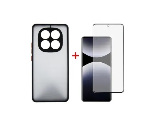 Чохол до мобільного телефона Dengos Kit Xiaomi Redmi Note 14 Pro case Matte + glass (Black) (DG-KM-128)