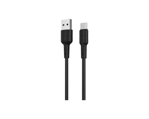 Дата кабель USB 2.0 AM to USB-C 1.0m 3A silicone BX30 black BOROFONE (6931474706928)
