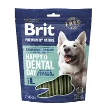 Ласощі для собак Brit Premium Dental Snacks L для великих порід з колагеном і спіруліною 250 г (8595602573967)