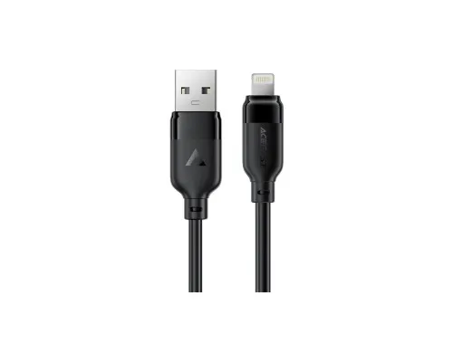 Дата кабель USB 2.0 AM to Lightning 2.0m 2.4A TPE black Acefast (6974316286271)