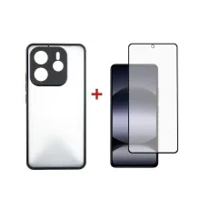 Чохол до мобільного телефона Dengos Kit Xiaomi Redmi Note 14 case Matte + glass (Black) (DG-KM-127)