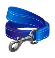 Повідець для собак WAUDOG Nylon Mono світловідбивний M 20 мм, 200 см, синій (463712)
