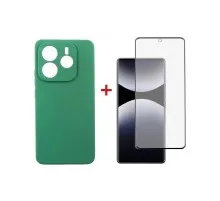 Чохол до мобільного телефона Dengos Kit Xiaomi Redmi Note 14 case Soft + glass (Mint) (DG-KM-131)