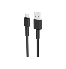 Дата кабель USB 2.0 AM to Micro 5P 1.0m 2.4A silicone BX31 black BOROFONE (6931474710376)