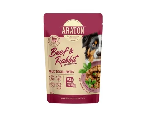 Вологий корм для собак ARATON Adult with Beef and Rabbit 500 г (ART47935)