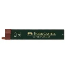 Грифель для механічного олівця Faber-Castell Super-Polymer 3Н (діаметр 0,5 мм), 12 штук в пеналі (27659)