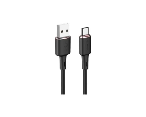 Дата кабель USB 2.0 AM to USB-C 1.2m 3A silicon black Acefast (6974316280767)