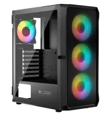 Корпус для ПК Logic concept PORTOS MESH+GLASS ARGB fans 4x120mm BLACK (AT-PORTOS-10-0000000-0002)