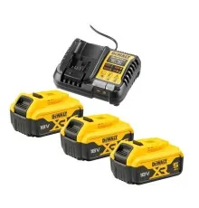 Набір акумулятор + зарядний пристрій DeWALT 10,8 - 54 В, 4A, 18В XR Li-Ion, 3 x 5Ah DCB184 (DCB1104P3)