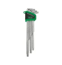 Ключ Toptul Г-подібний TORX T10-T50 9шт. супердовгий з отвором (GSN-09ET)