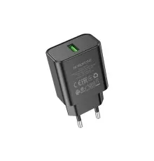 Зарядний пристрій BOROFONE BA72A USB QC3.0 black (6974443388541)