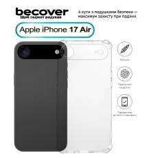 Чохол до мобільного телефона BeCover Anti-Shock Apple iPhone 17 Air Clear (713795)