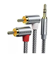 Кабель мультимедійний 3.5mm M to 2xRCA M 5.0m 90° corner Essager (EYPWT-MYD0G-P)