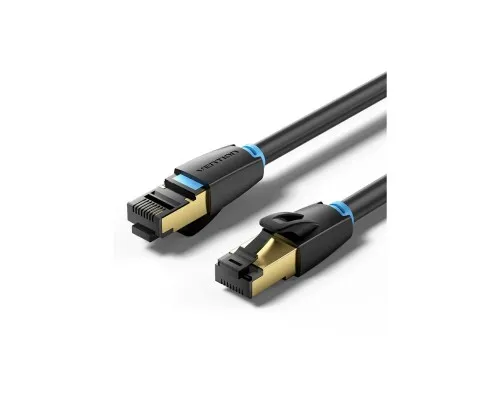 Патч-корд 8м, S/FTP cat 8 RJ-45 black Vention (IKABK)