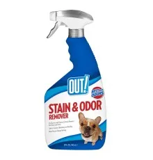 Спрей для тварин OUT! Stain & Odor Remover для видалення плям і запаху від життєдіяльності собак та котів 945 мл (0010279702222)