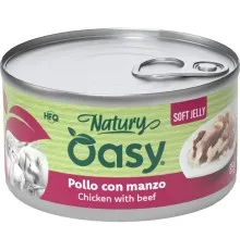 Консерви для котів OASY Wet Natury з куркою та яловичиною 85 г (8054329512777)