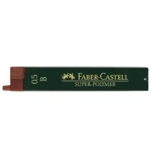 Грифель для механічного олівця Faber-Castell Super-Polymer В (діаметр 0,5 мм), 12 штук у пеналі (16803)
