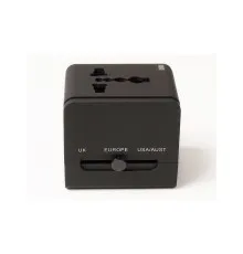 Зарядний пристрій PowerPlant Международный адаптер 220В + 2*USB max2.1A (DV00DV5067)