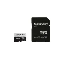 Карта пам'яті Transcend 64GB microSDXC class 10 UHS-I U3 A2 (TS64GUSD340S)
