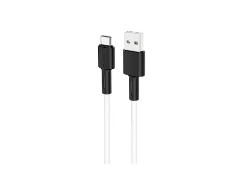 Дата кабель USB 2.0 AM to USB-C 1.0m 3A silicone BX31 white BOROFONE (6931474710406)