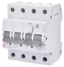 Диференціальний автоматичний вимикач ETI KZS-4M 3p+N C 20/0,03 тип AC (6kA)