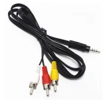 Кабель мультимедійний 3.5mm M to 3xRCA M 1.8m (4pin) AV Atcom (17320)