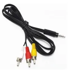 Кабель мультимедійний 3.5mm M to 3xRCA M 1.8m (4pin) AV Atcom (17320)