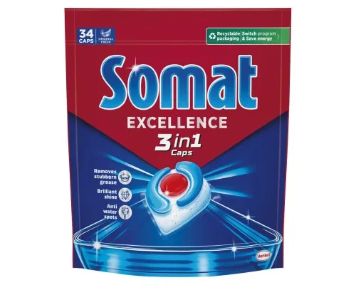 Таблетки для посудомийних машин Somat Excellence 3-in-1 34 шт. (9000101831986)