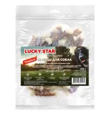 Ласощі для собак Lucky Star Кальцієва кістка в обгортці з качиного в'яленого м'яса 500 г (4820144201196)